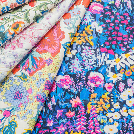 Anefleul 薄手リバティダウンジャケット鳥果物花