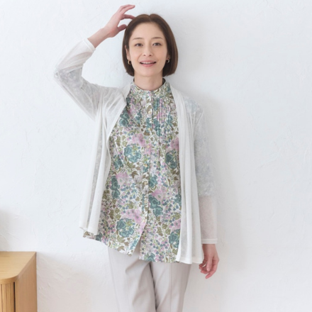 【タグ付き】サヴォア　シャツ　リバティ　ガーデンオブアドニス　タナローン　Ｌ リバティ 新柄タナローンガーデンオブアドニス・タックスカート