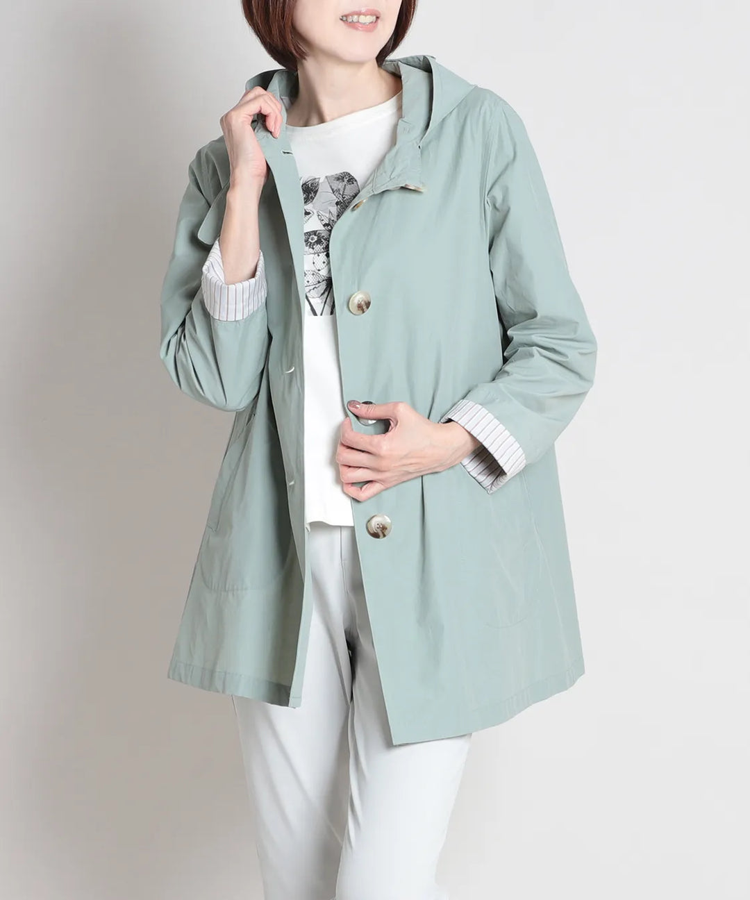 未使用タグ付きカンサイ ビス ドット柄キルティング ベスト ペパーミント青 緑 未使用タグ付きカンサイ ビス ドット柄キルティング ベスト