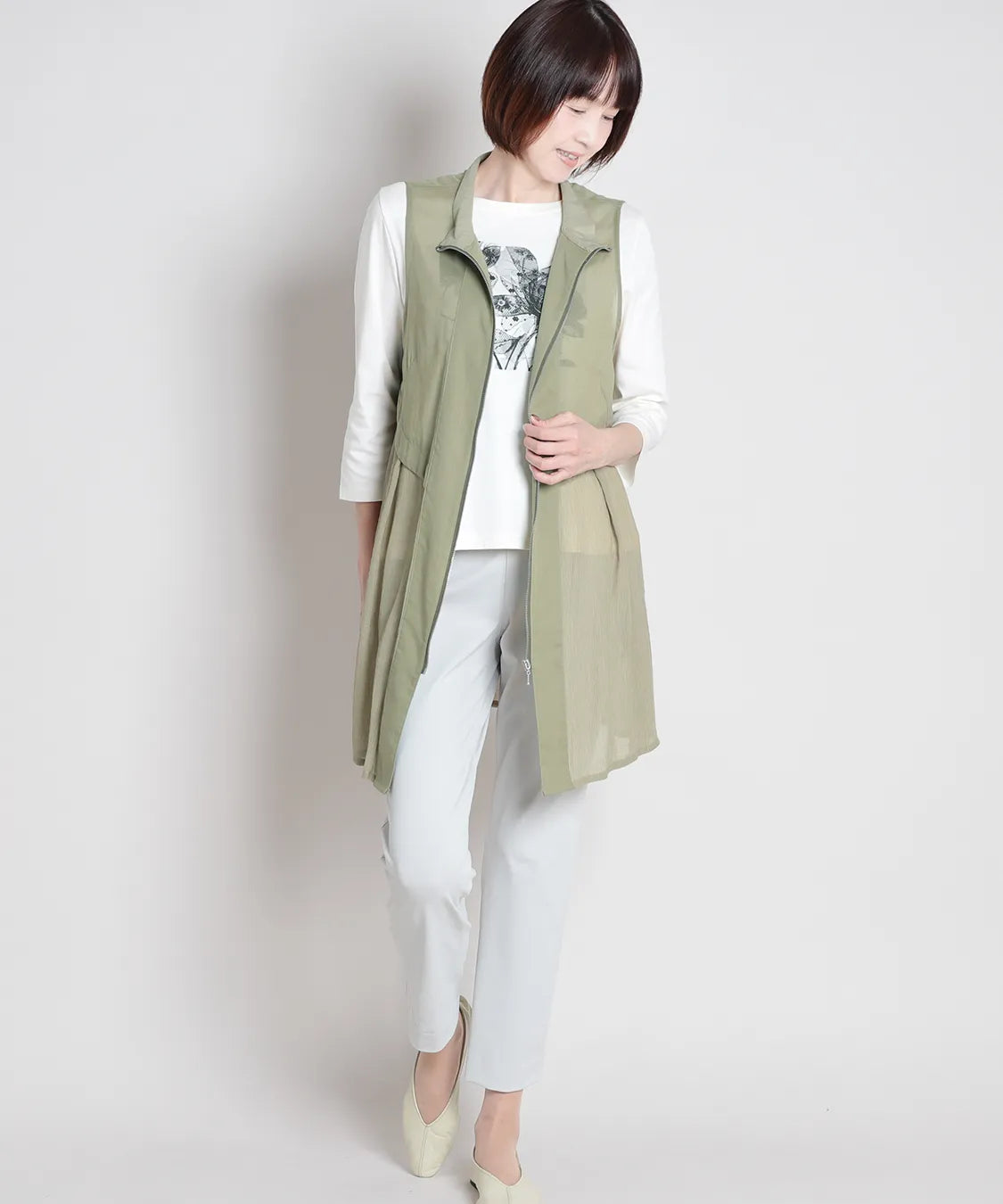 50ボイル楊柳ロングベスト  KANSAI BIS(カンサイビス)