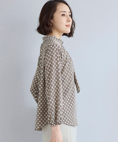 キャンサーデシンプリントブラウス  KANSAI BIS(カンサイビス)