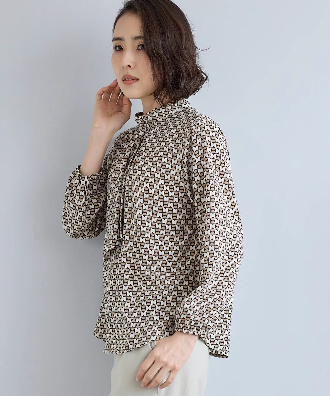 キャンサーデシンプリントブラウス  KANSAI BIS(カンサイビス)