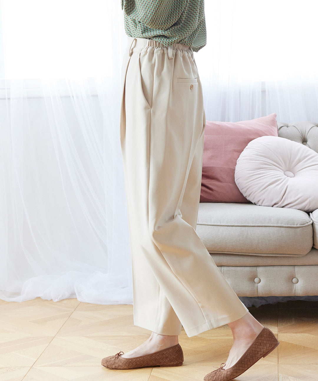 新品未■Kaon カオン■アローズ購入 フロントスリット センタープレス パンツ センタープレスパンツ CANOA(カノア)ブランド公式ストア 50代60