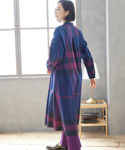 DAYTIME(デイタイム) チェック前開きシャツワンピース 