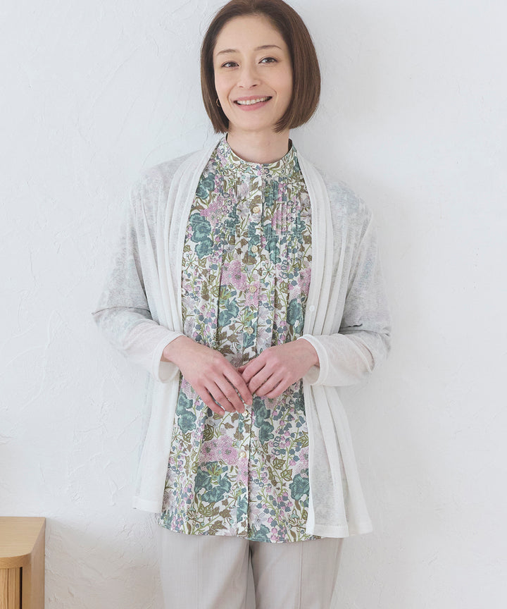 クレスタアートピケロングカーディガン リバティブラウスブランド