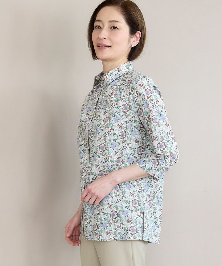 リバティ　ポインティリズム　ブラウス リバティ ザラザンローズタナローンロングブラウス リバティ