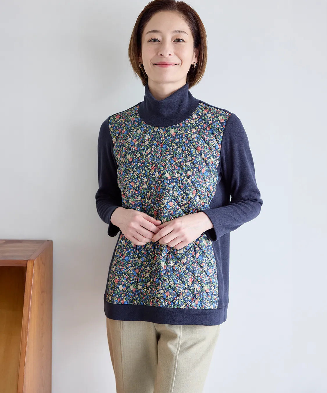 リバティ バードソングスエードキルトMIXプルオーバー SAVOIR (サヴォア)