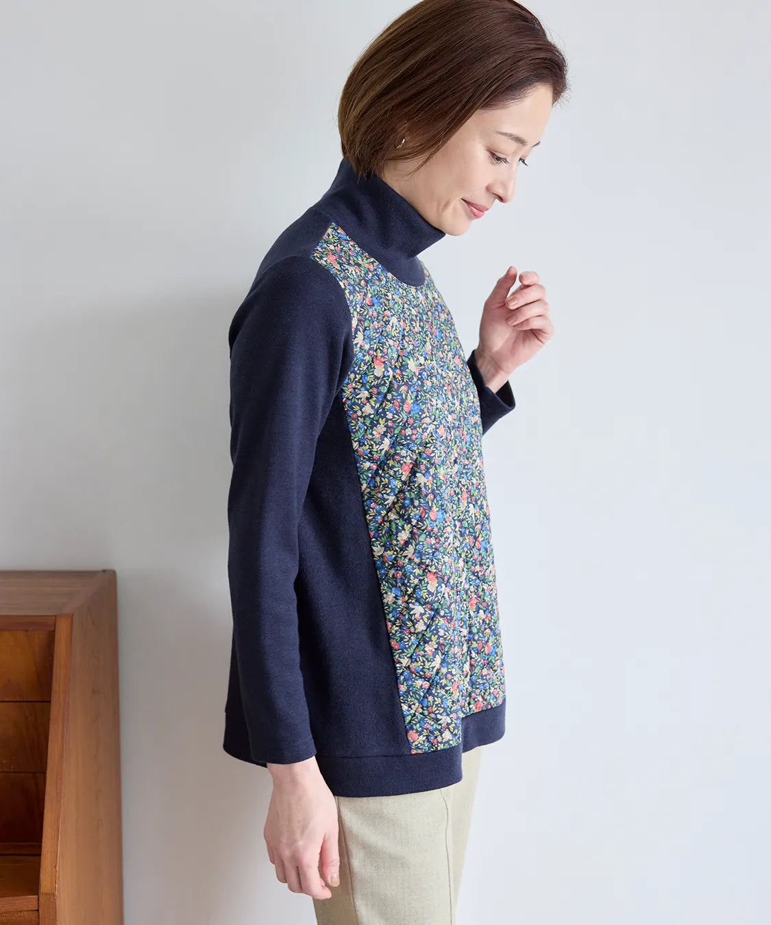 リバティ バードソングスエードキルトMIXプルオーバー SAVOIR (サヴォア)