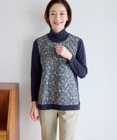 リバティ バードソングスエードキルトMIXプルオーバー SAVOIR (サヴォア)