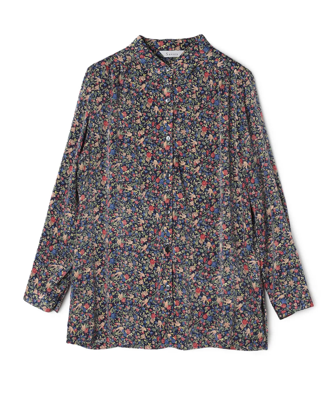リバティ バードソングブライトスエートロングブラウス SAVOIR (サヴォア)