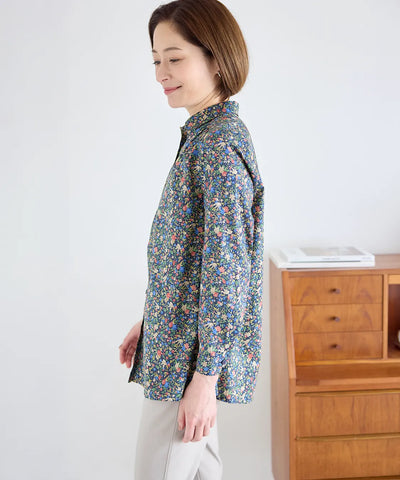 リバティ バードソングブライトスエートロングブラウス SAVOIR (サヴォア)