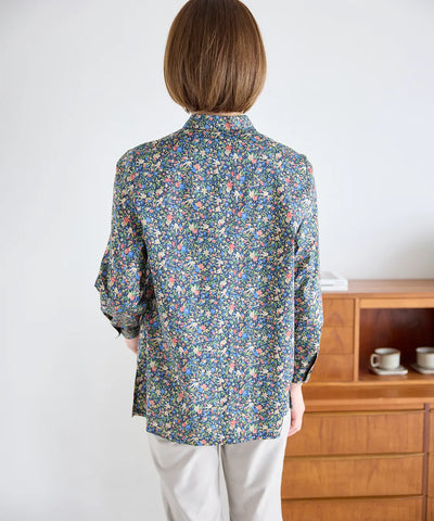 リバティ バードソングブライトスエートロングブラウス SAVOIR (サヴォア)