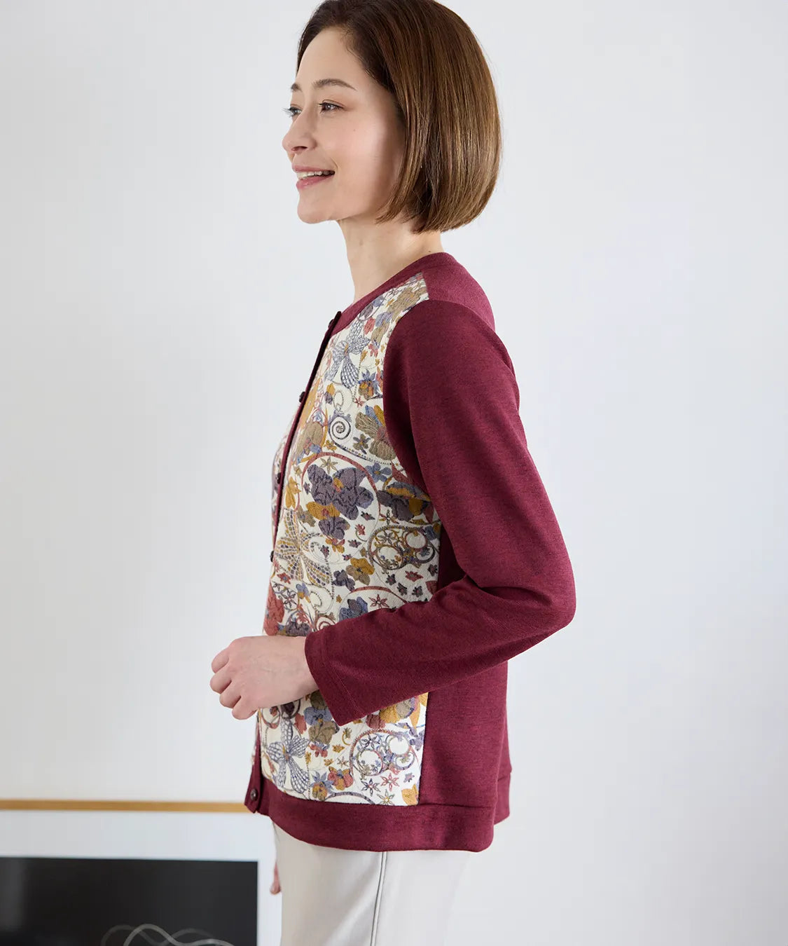 リバティ オーキッドガーデンウールJQミックスカーディガン SAVOIR (サヴォア)