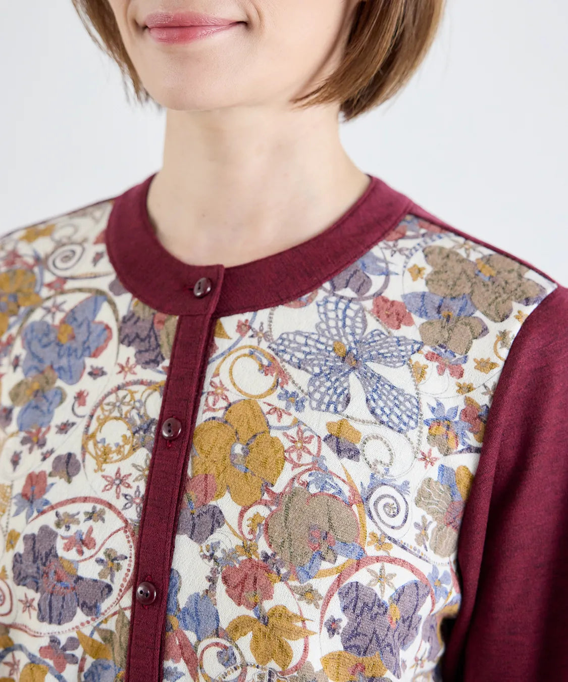 リバティ オーキッドガーデンウールJQミックスカーディガン SAVOIR (サヴォア)