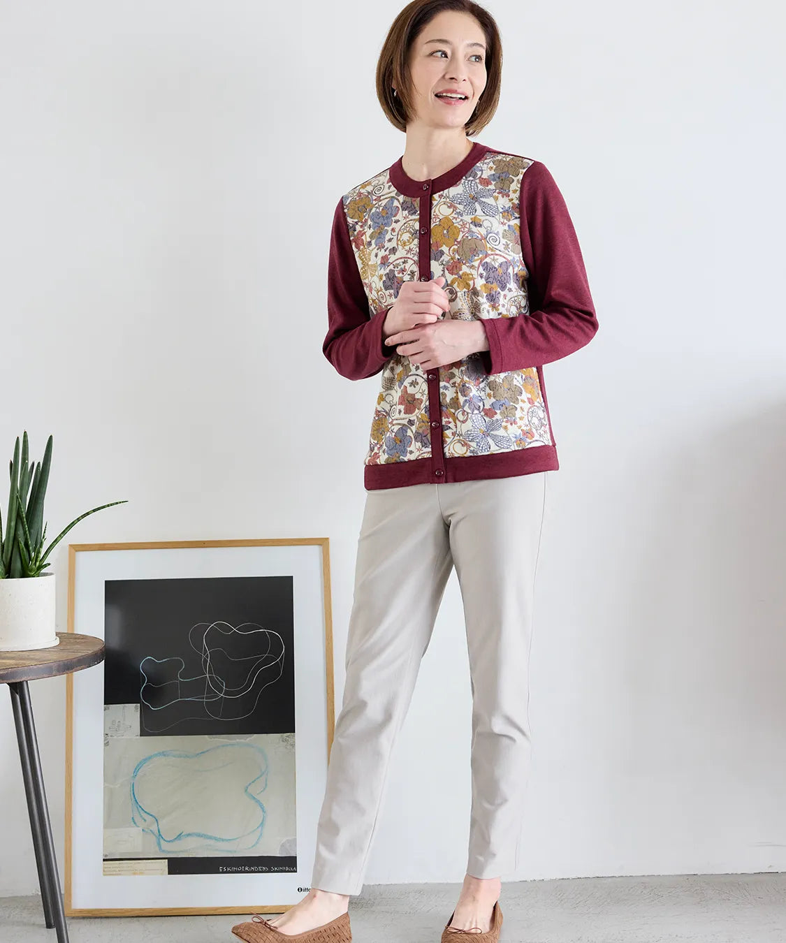 リバティ オーキッドガーデンウールJQミックスカーディガン SAVOIR (サヴォア)