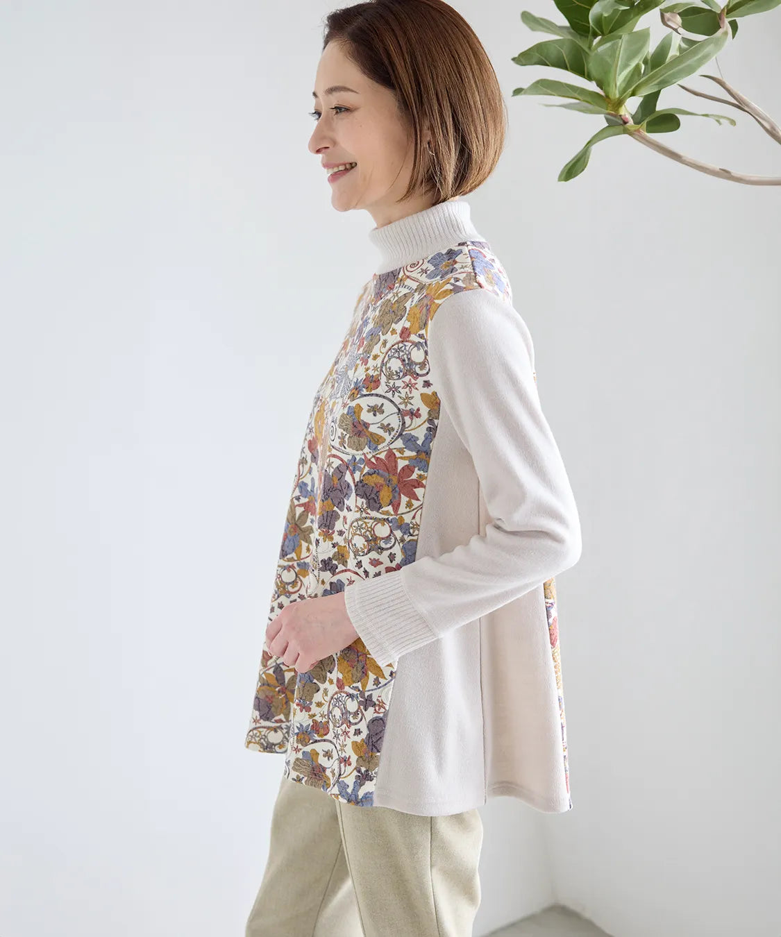 リバティ オーキッドガーデンウールJQリブミックスチュニック SAVOIR (サヴォア)