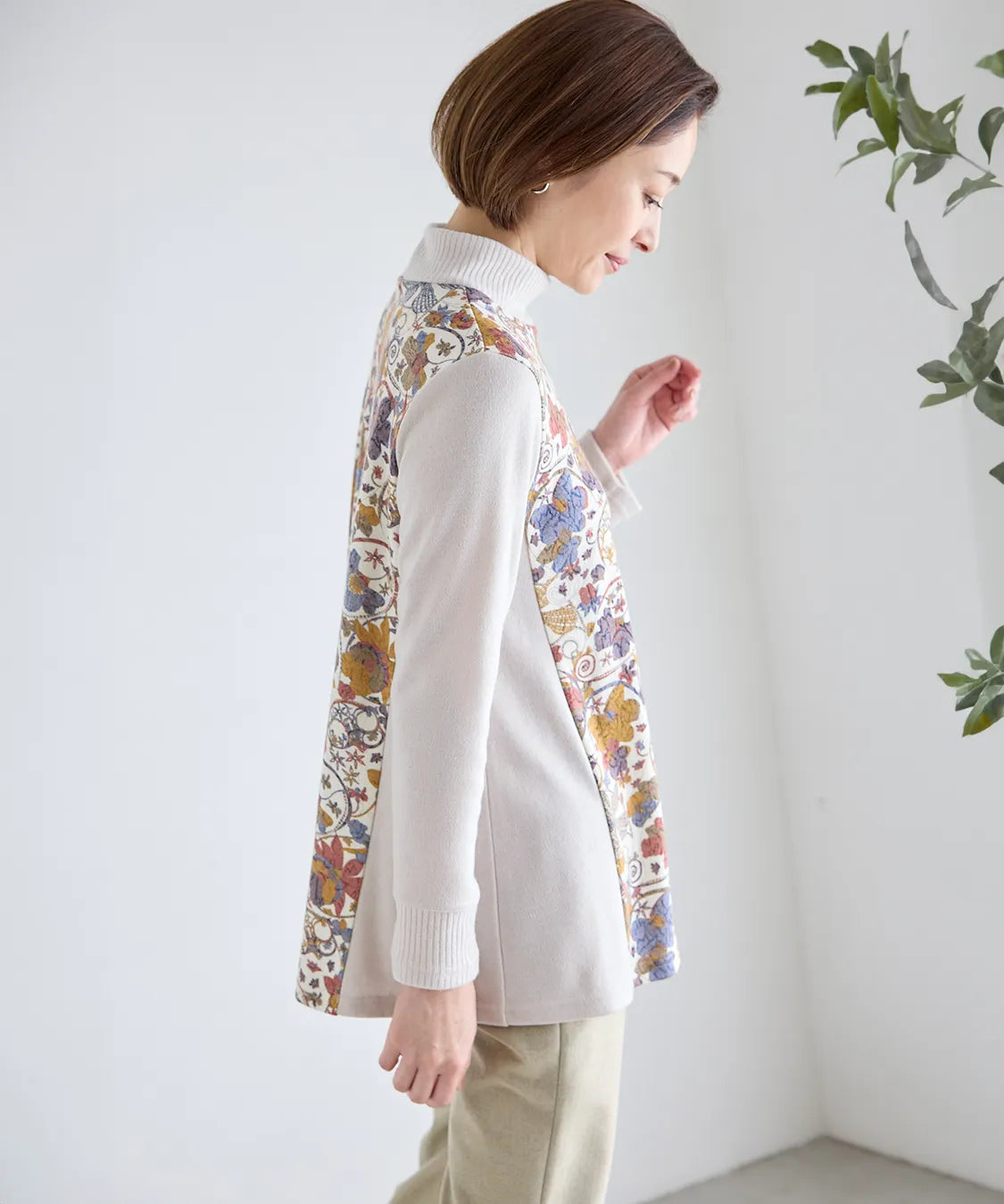 リバティ オーキッドガーデンウールJQリブミックスチュニック SAVOIR (サヴォア)