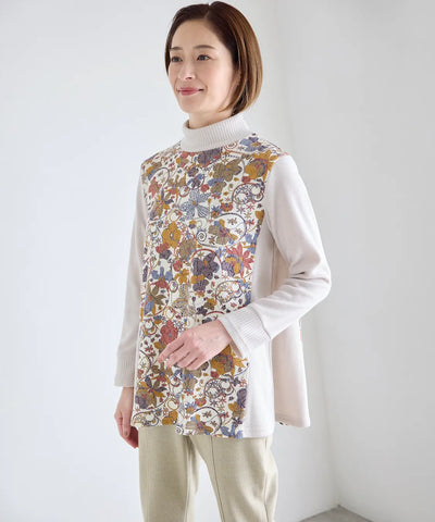 リバティ オーキッドガーデンウールJQリブミックスチュニック SAVOIR (サヴォア)