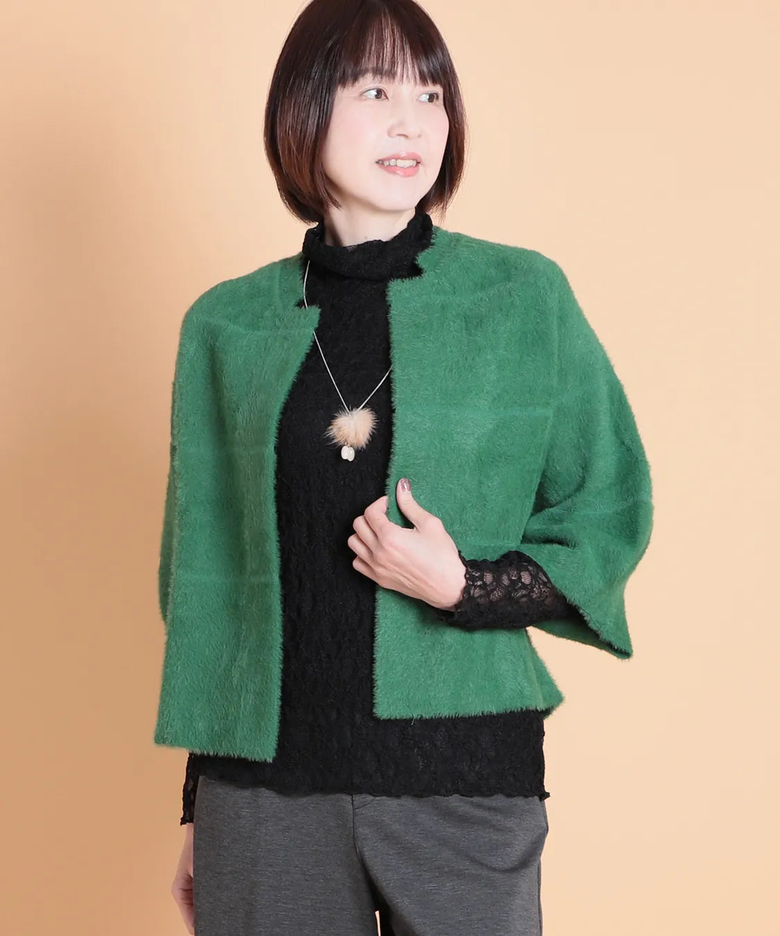 リッチシャギーカーディガン　M'ID KANSAI YAMAMOTO (ミッド カンサイ ヤマモト)