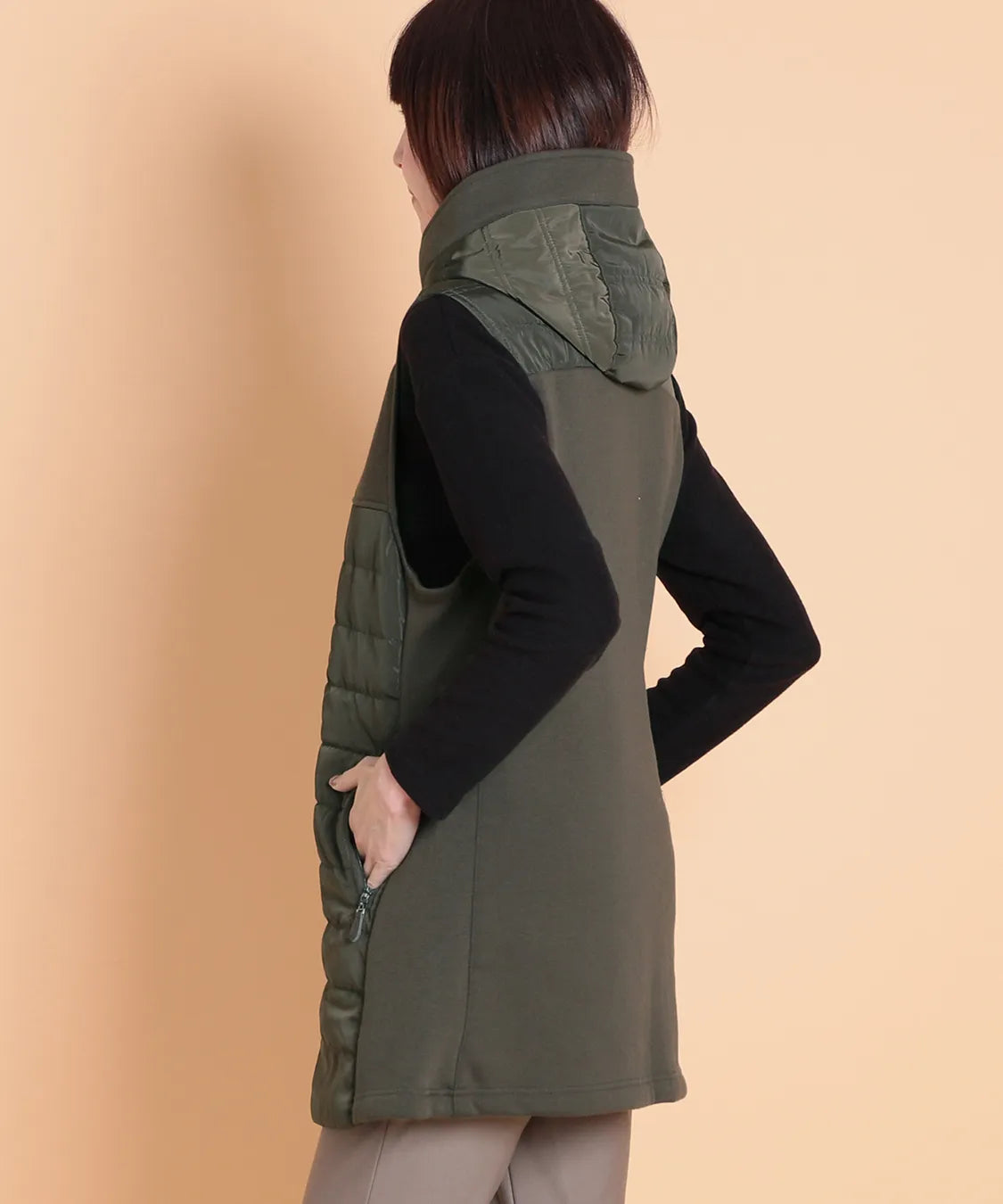 ボンバーウォームMIXパデットロングベスト　M'ID KANSAI YAMAMOTO (ミッド カンサイ ヤマモト)