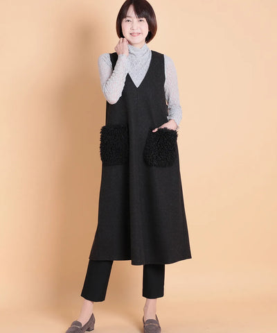 ウーリッシュMIXファージャンパードレス　M'ID KANSAI YAMAMOTO (ミッド カンサイ ヤマモト)