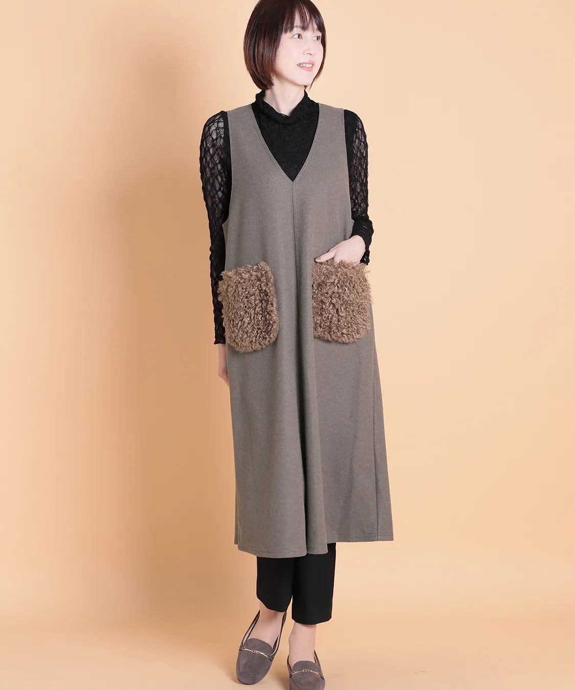 ウーリッシュMIXファージャンパードレス　M'ID KANSAI YAMAMOTO (ミッド カンサイ ヤマモト)