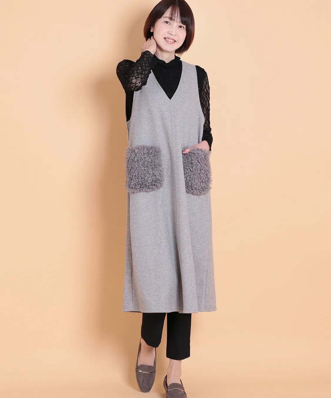 ウーリッシュMIXファージャンパードレス　M'ID KANSAI YAMAMOTO (ミッド カンサイ ヤマモト)