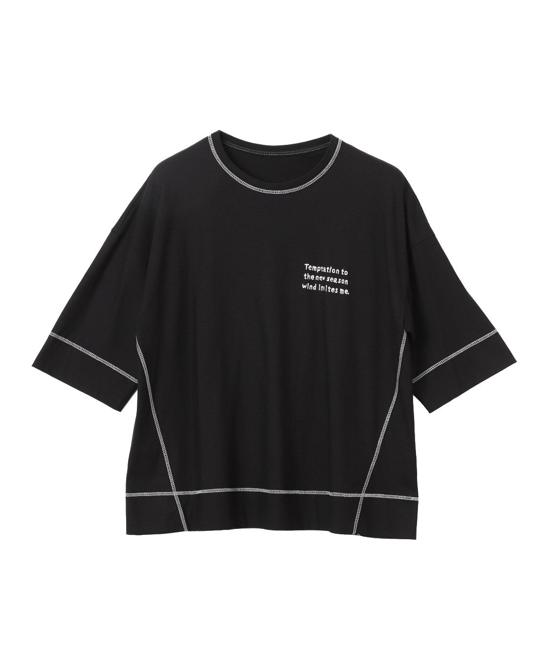 カラーステッチ＆刺繍Tシャツ セラビ(C'EST LA VIE)