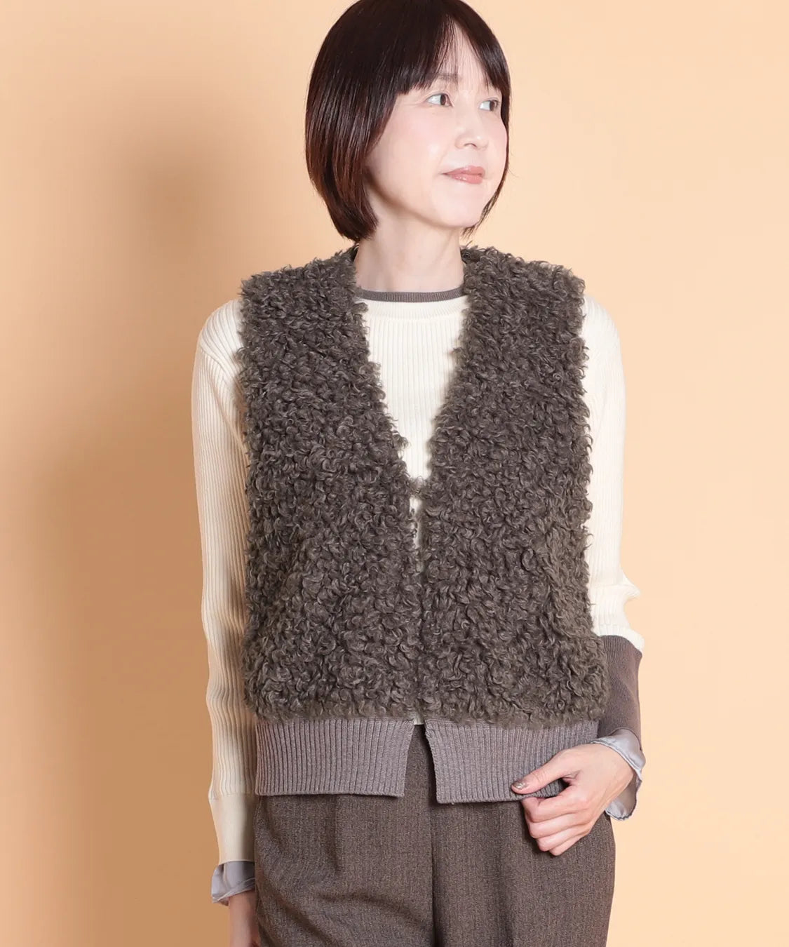 カーリーフロントジレ　セラビ(C'EST LA VIE)