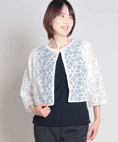 フローラルシアーショートジャケット   elife select(イーライフセレクト)