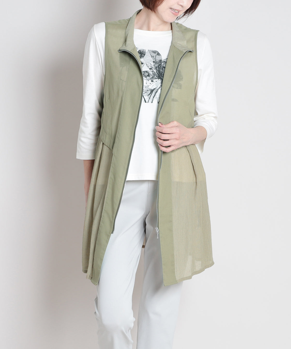 50ボイル楊柳ロングベスト  KANSAI BIS(カンサイビス)