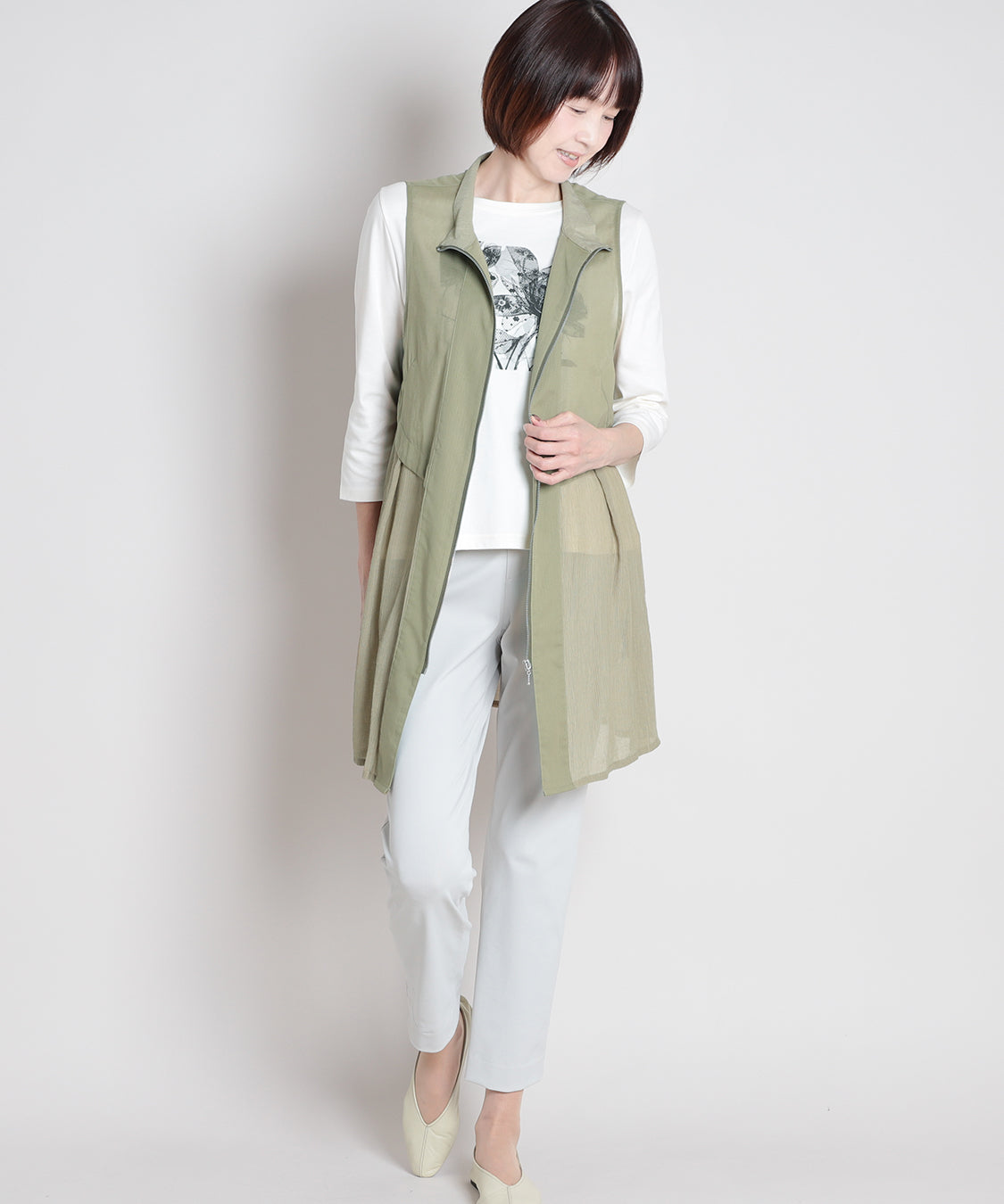 50ボイル楊柳ロングベスト  KANSAI BIS(カンサイビス)