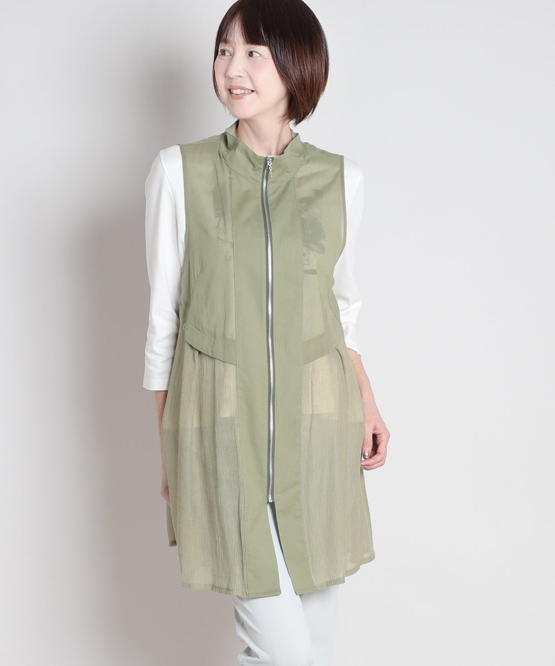 50ボイル楊柳ロングベスト  KANSAI BIS(カンサイビス)