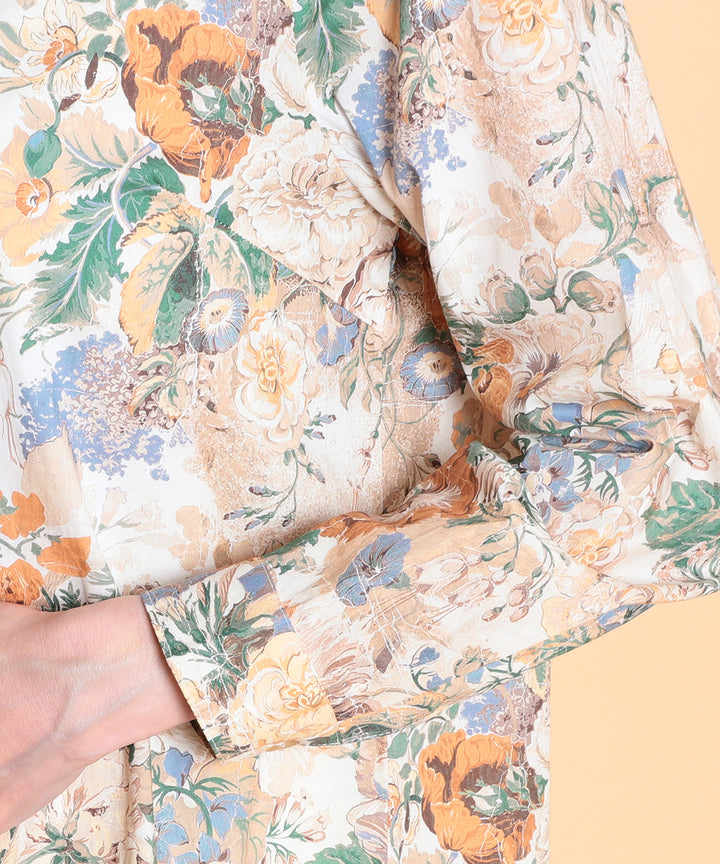 ［未使用］Savoir リバティ アグネス コットン シフォン ロングブラウス 未使用］Savoir リバティ アグネス コットン シフォン ロング