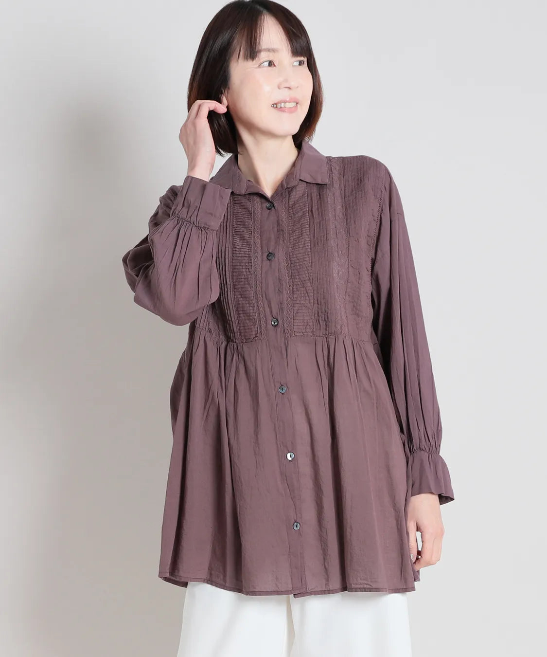 SALSATIONロングシャツ ブレンダレースMIXボイルロングシャツ KANSAI BIS(カンサイビス)公式
