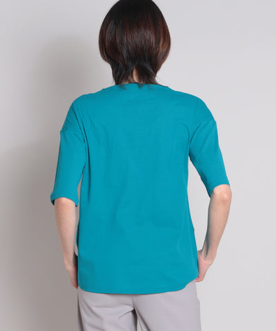 やわらか花柄 ゆったりTシャツ  elife select(イーライフセレクト) 