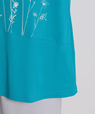 やわらか花柄 ゆったりTシャツ  elife select(イーライフセレクト) 