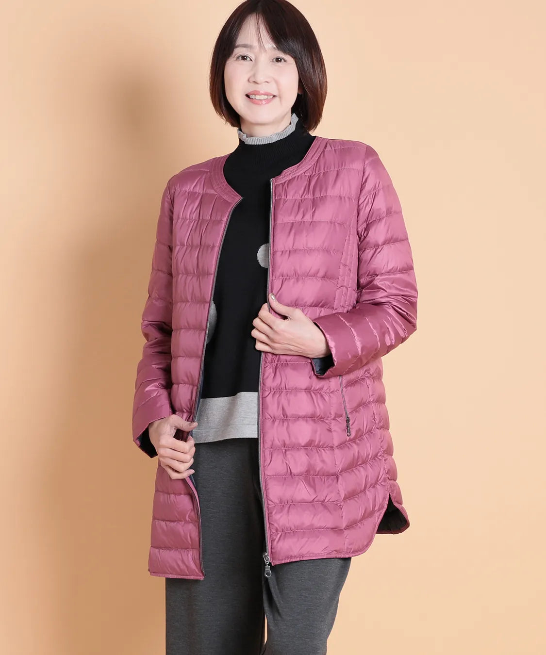 ライトダウンノーカラーロングコート M'ID KANSAI YAMAMOTO (ミッド カンサイ ヤマモト)