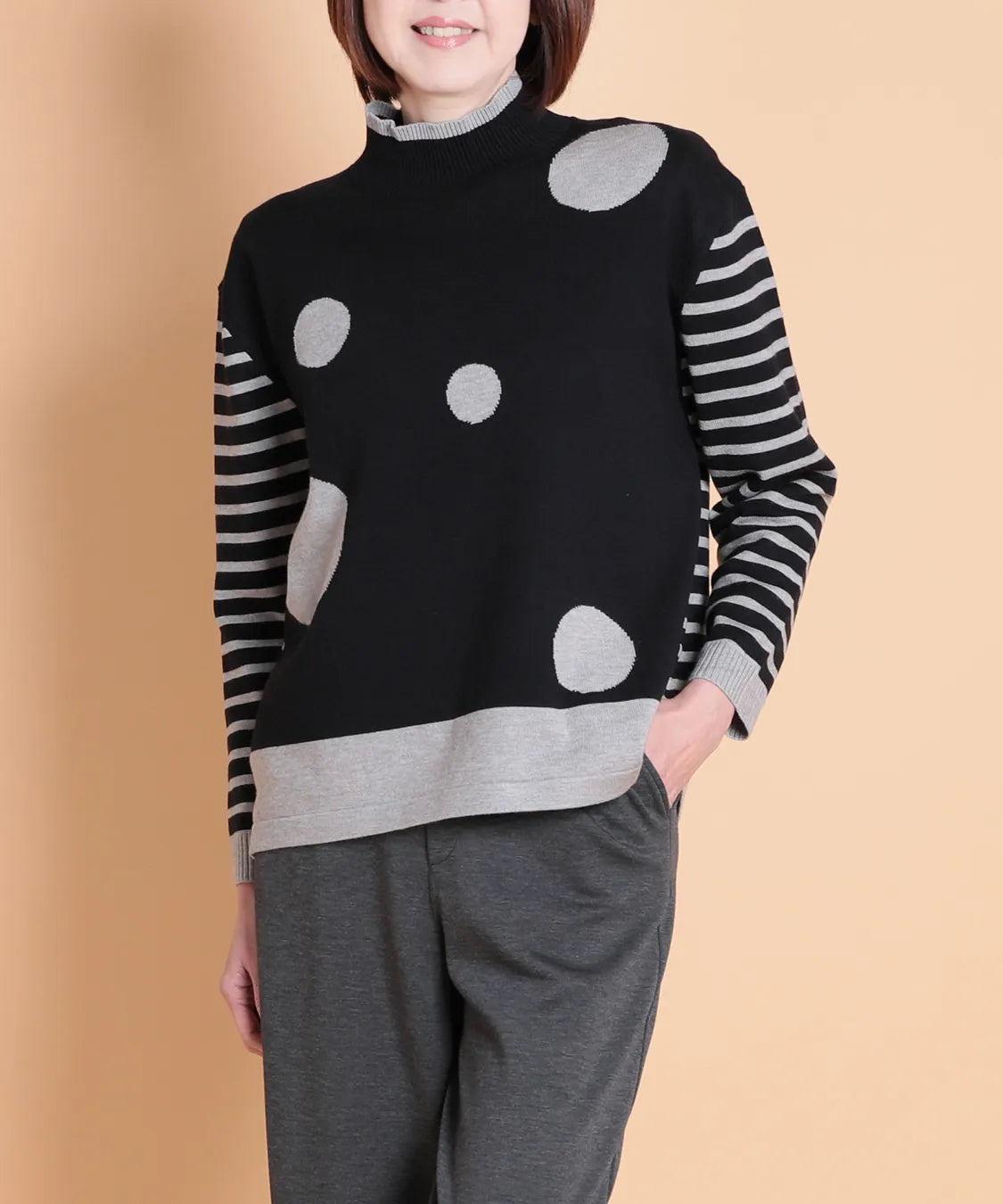 ドットボーダーMIXニットプルオーバー M'ID KANSAI YAMAMOTO (ミッド カンサイ ヤマモト)