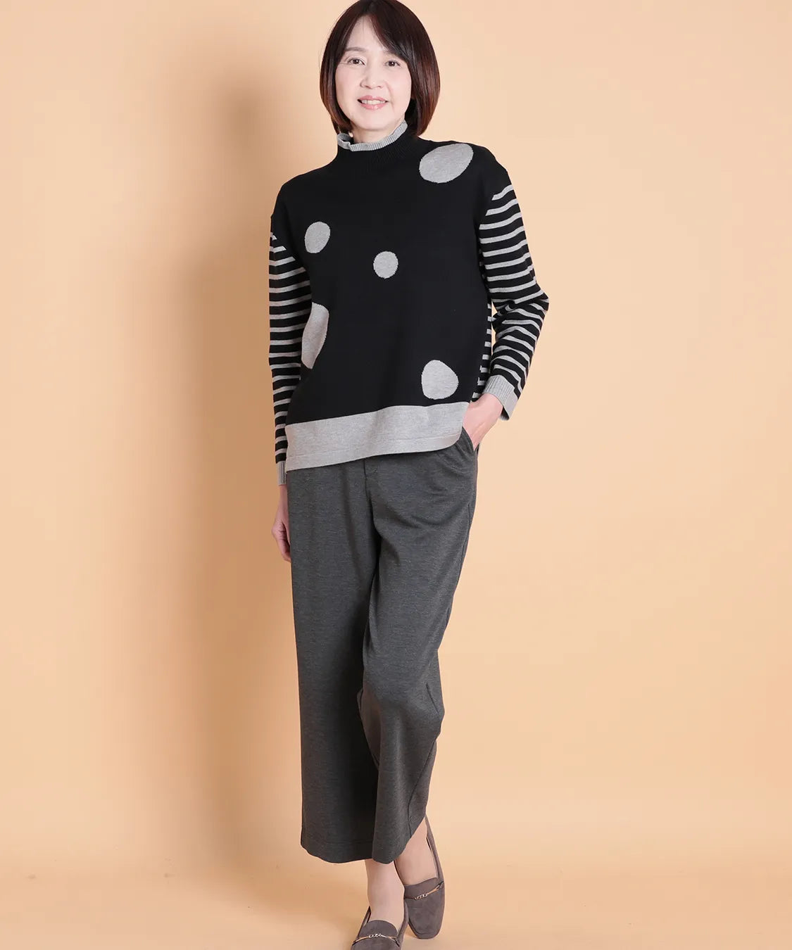 ドットボーダーMIXニットプルオーバー M'ID KANSAI YAMAMOTO (ミッド カンサイ ヤマモト)