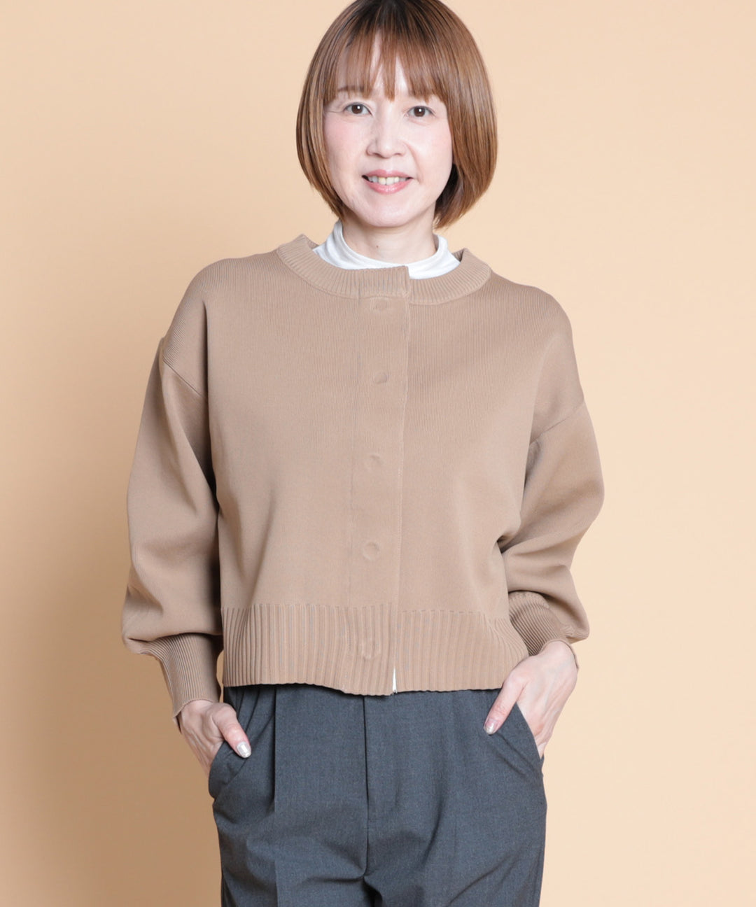 2025年✨現行 美品 Drawer ラメカノコスナップボタンカーディガン 1 スナップボタンニットカーディガン elife_select(イーライフ