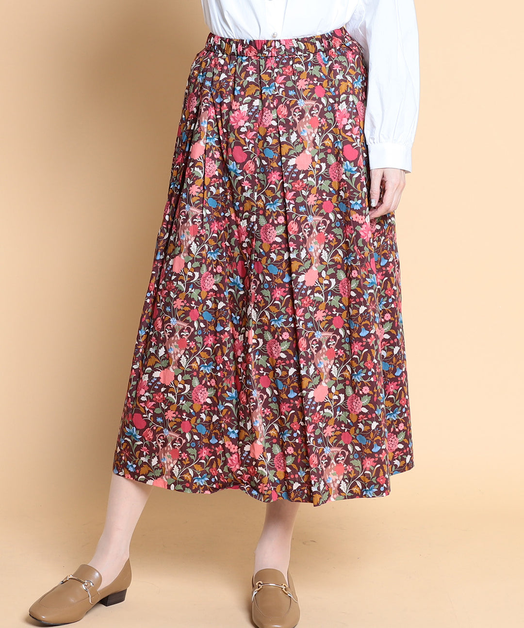 限定値下げ！ランダムティアードタフタブラウス 新品　グリーン38 リバティ 新柄タナローンガーデンオブアドニス・タックスカート