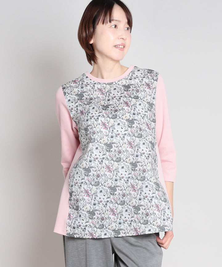 SALE リバティ　タナローン　チュニックブラウス　XL ローズザンジー リバティ レイチェルトレスコタナローンMIXチュニック リバティ