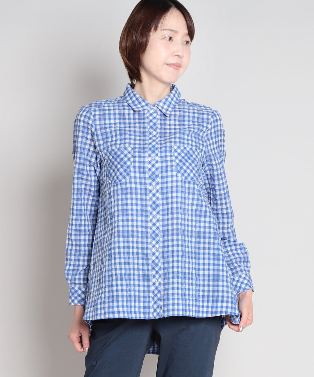 エアフローサッカーチェックロングシャツ KANSAI BIS(カンサイ