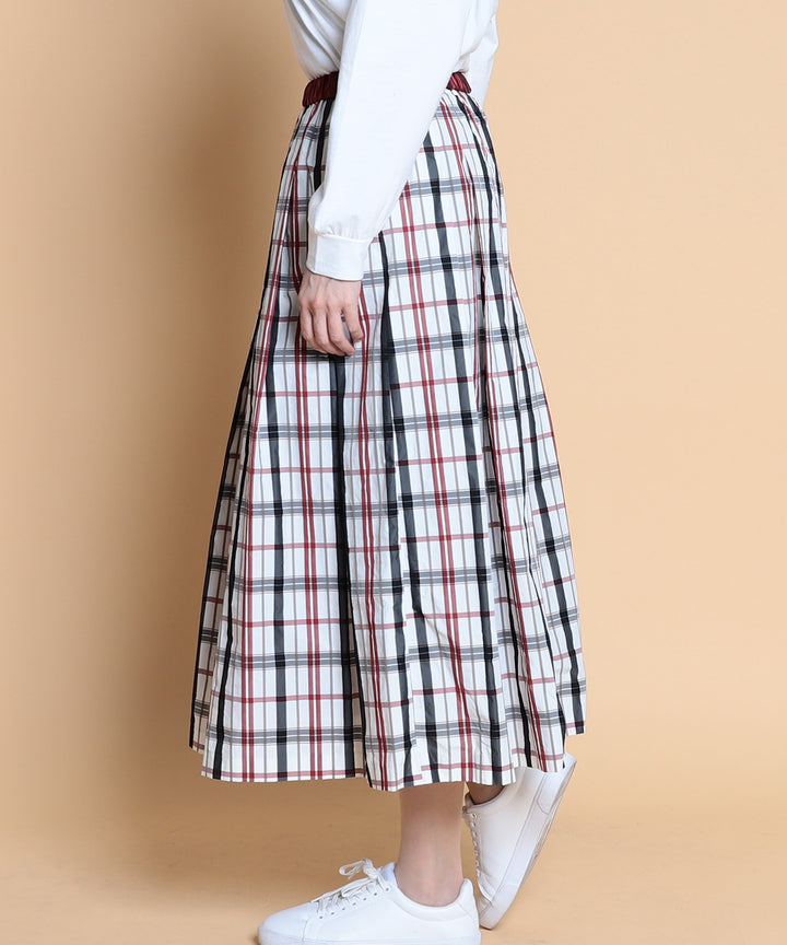 BEARDSLEY タフタギャザースカート ギンガムチェック 23SS 日本製 ビアズリー】洗える ギンガム タフタ ギャザー スカート ロング