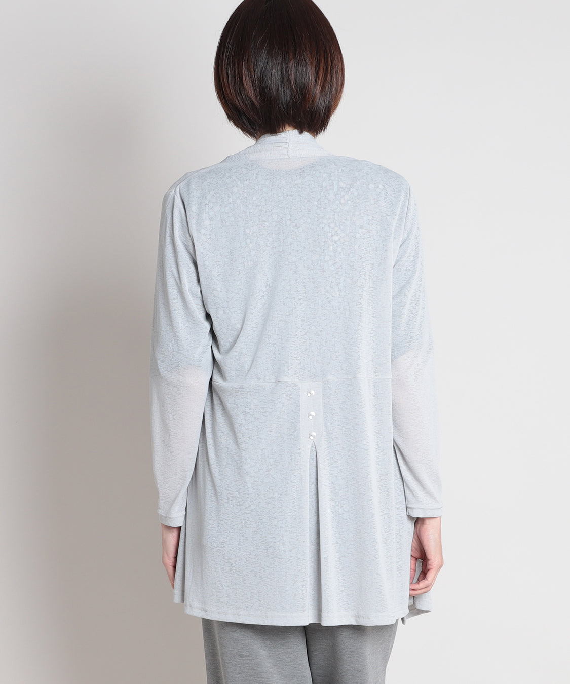 梨地ジャージーロングカーディガン  KANSAI BIS(カンサイビス)