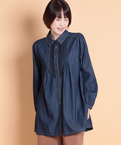 デニム刺繍ブラウス　 KANSAI profumo(カンサイプロフューモ) 