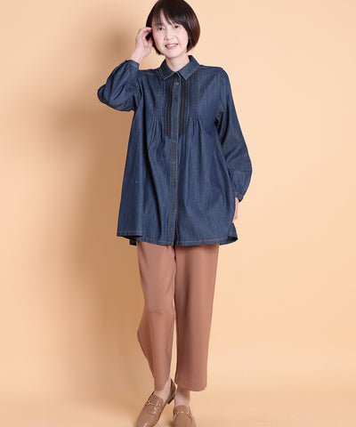 デニム刺繍ブラウス　 KANSAI profumo(カンサイプロフューモ) 