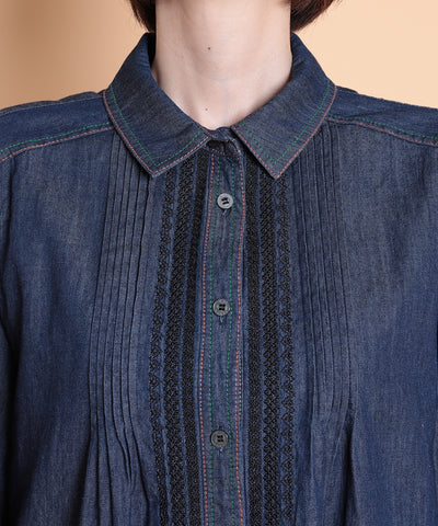 デニム刺繍ブラウス　 KANSAI profumo(カンサイプロフューモ) 