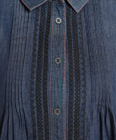デニム刺繍ブラウス　 KANSAI profumo(カンサイプロフューモ) 